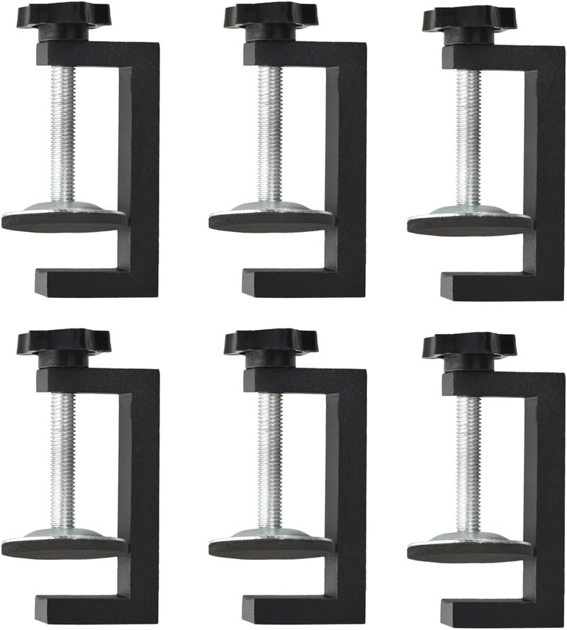 kurras G clamps for woodworking Universal C-Clamp Small Desk Clamp Cabinet Face Frame with Stable Wide Jaw Black C Clamps For Workpiece Fixing Hand Tool Parts-6 Pcs - Image 1